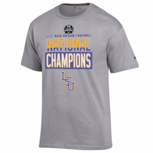 LSU Tigers Champion 2025 NCAA Baseball Men's College World Series Champions Locker Room T-Shirt