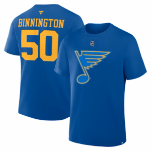 Jordan Binnington St. Louis Blues Fanatics Authentic Stack Name & Number T-Shirt