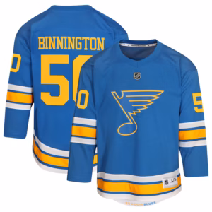 Jordan Binnington St. Louis Blues Outerstuff Youth Home Replica Player Jersey