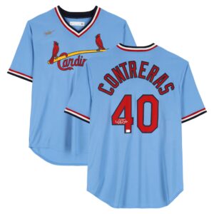 Willson Contreras St. Louis Cardinals Autographed Blue Nike Cooperstown Replica Jersey