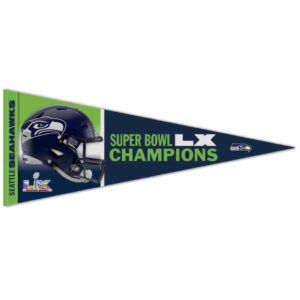 Seattle Seahawks WinCraft Super Bowl LX Champions 12" x 30" Premium Pennant