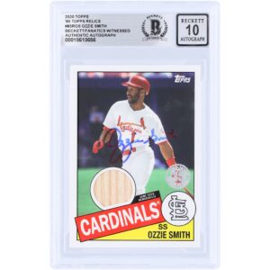 Ozzie Smith St. Louis Cardinals Autographed 2020 Topps Series One Relic #85R-OS Beckett Fanatics Witnessed Authenticated 10 Card