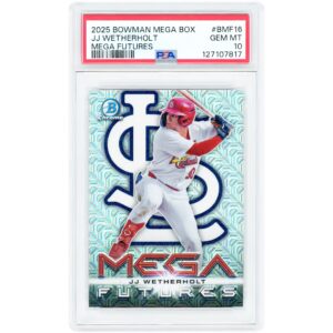 JJ Wetherholt St. Louis Cardinals 2025 Bowman Chrome Mega Box Mega Futures #BMF-16 PSA Authenticated 10 Card